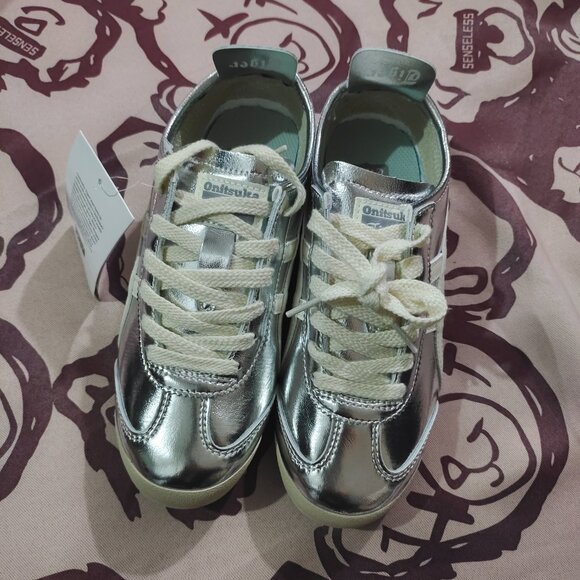 Onizuka Tiger MEXICO 66 Unisex Retro Sports Shoes Silver White Color - Picture 2 of 6